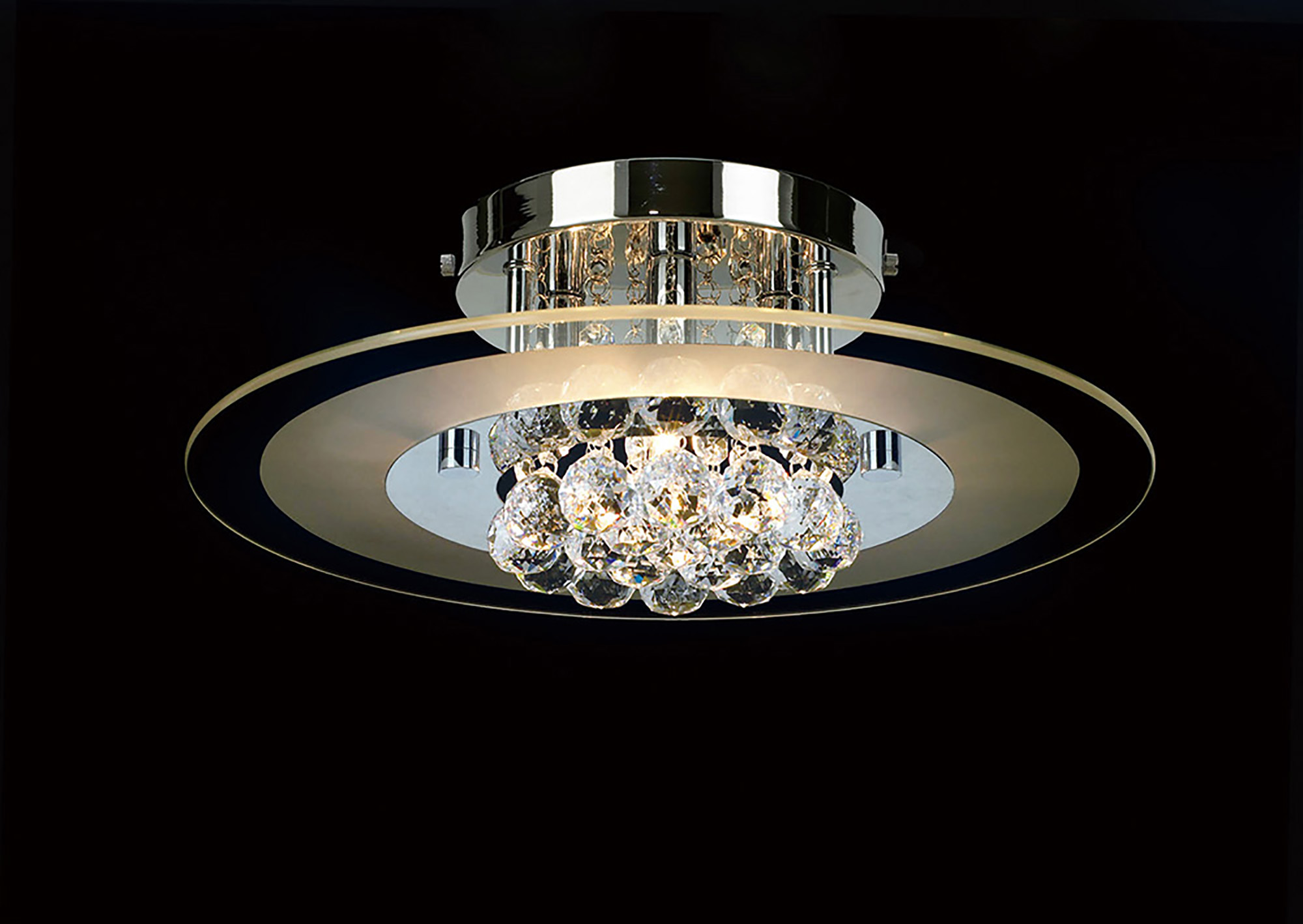 Delmar Crystal Ceiling Lights Diyas Flush Crystal Fittings